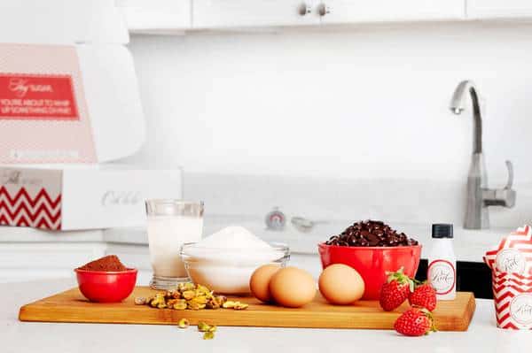 A bowl of fruit on a counter, with Foodie