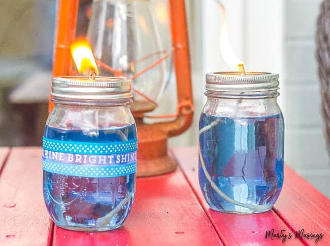 Homemade maason jar citronella candles