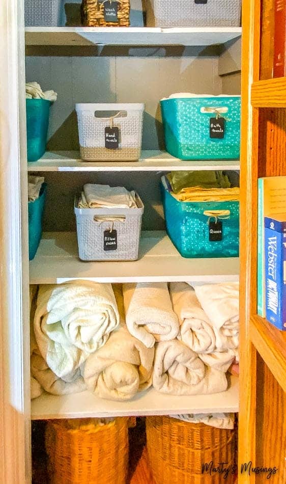 Narrow Linen Closet Storage Options Made Easy - Sabrinas Organizing