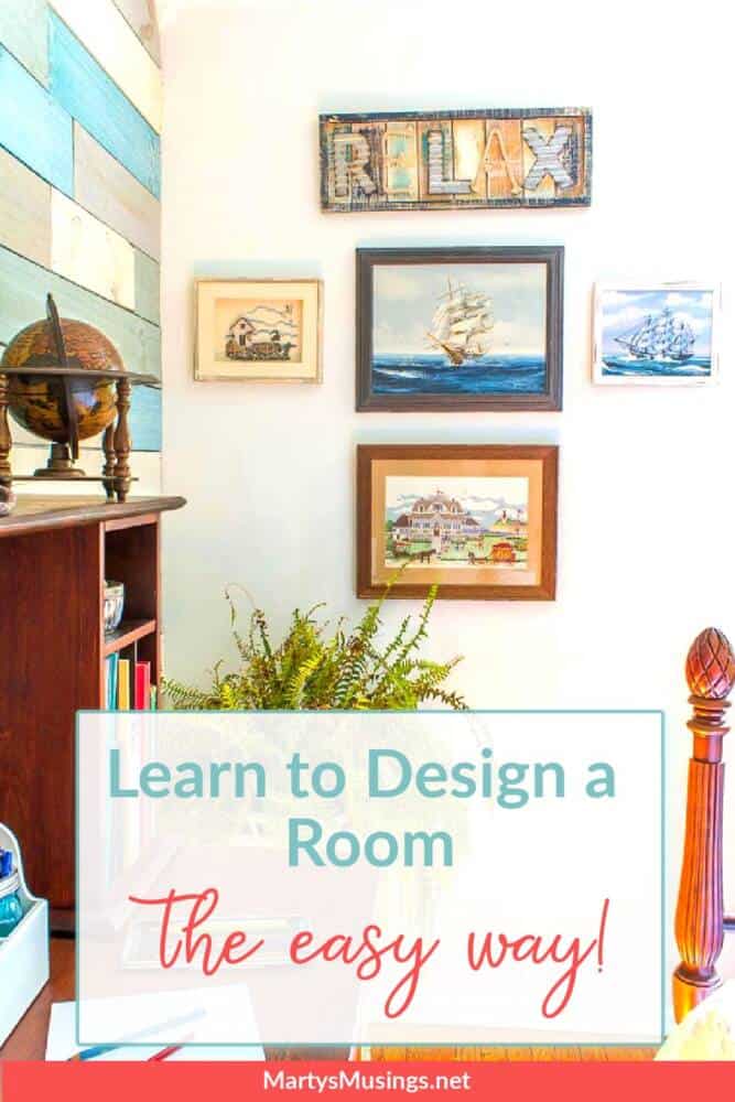 nautical pictures as a way to learn how to design a room A room that has a sign on a wall