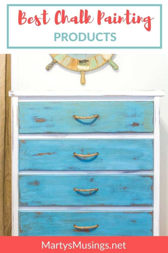 Blue and white dresser with best chalk painting products