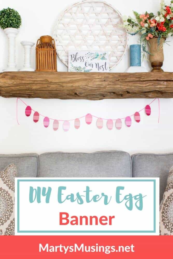 DIY Easter egg banner out of paint chips