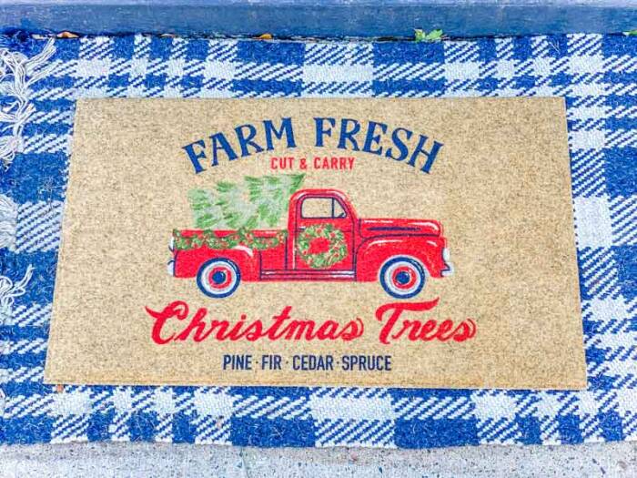 farm fresh Christmas trees rug