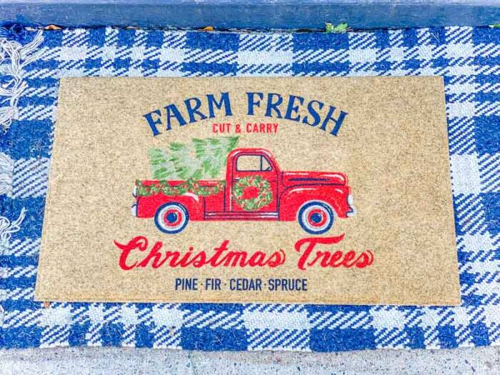 farm fresh Christmas trees rug
