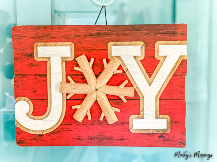 rustic joy sign on front door