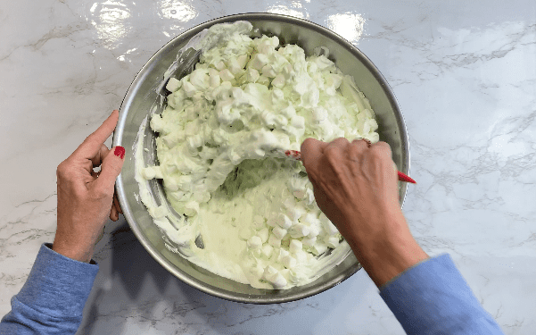 Stir marshmallows into Watergate salad