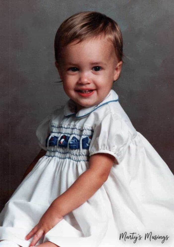 Toddler girl in sailor dress