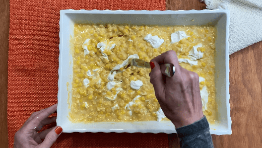 Stir sour cream into corn mixture