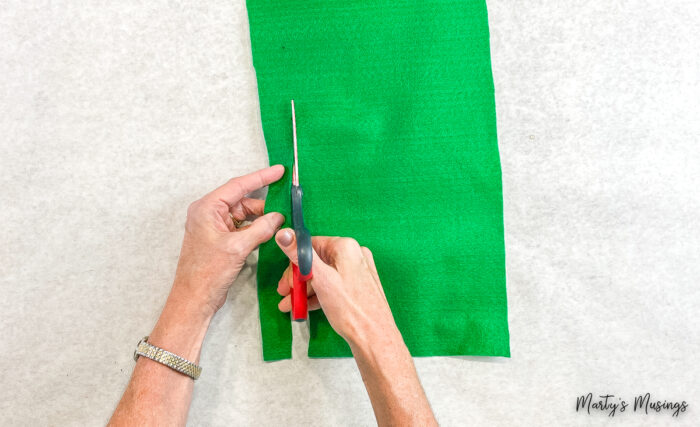 Cut green felt 