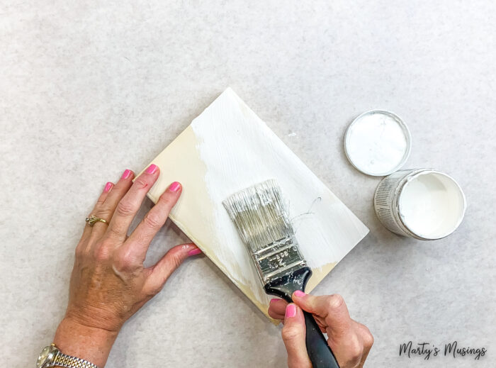 Chalk painting cover of old paper back book