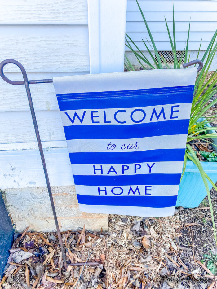 Welcome to our happy home mini flag