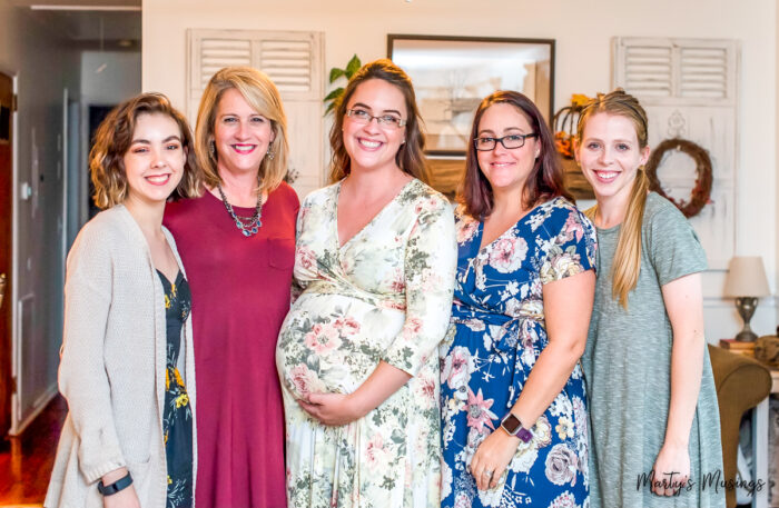 Four ladies with pregnant mom