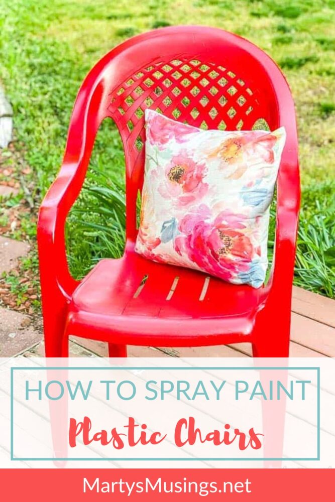 how to spray paint plastic chairs with red glossy chair and pillow