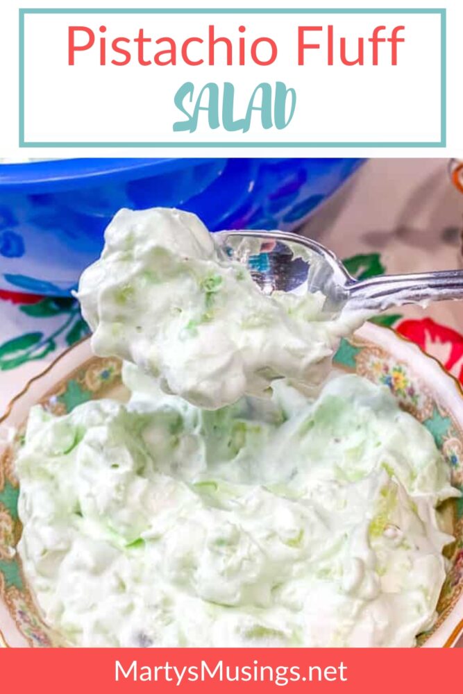 Pistachio Fluff Salad in vintage bowl