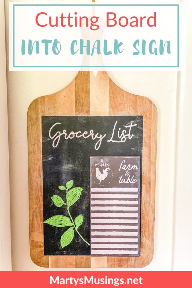 Cutting board made into chalk sign